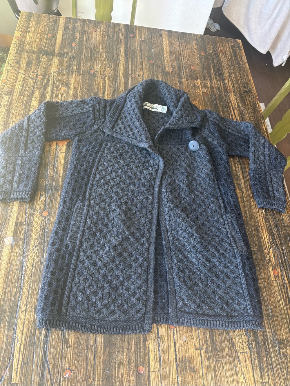 Aran Crafts Dark gray 100% merino wool sweater